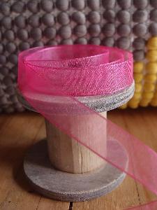 Shocking Pink Sheer Ribbon with Monofilament Edge