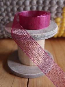 Burgundy Sheer Ribbon with Monofilament Edge