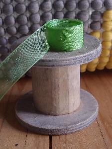 Green Sheer Ribbon with Monofilament Edge - 5/8" x 100y