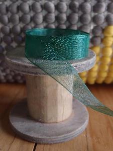 Hunter Green Sheer Ribbon with Monofilament Edge