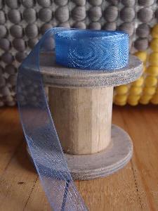 Smoky Blue Sheer Ribbon with Monofilament Edge