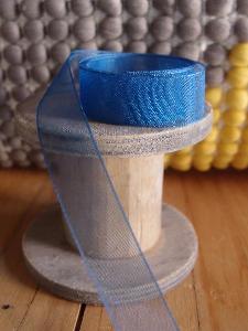 Navy Blue Sheer Ribbon with Monofilament Edge