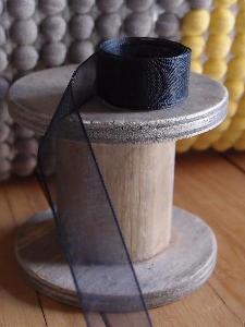 Black Sheer Ribbon with Monofilament Edge