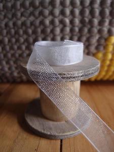 Silver Sheer Ribbon with Monofilament Edge