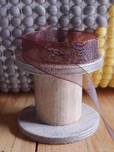 Chocolate Sheer Ribbon with Monofilament Edge