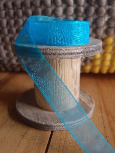 Turquoise Sheer Ribbon with Monofilament Edge