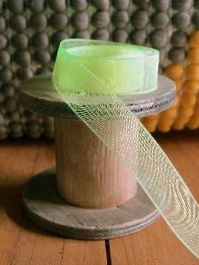 Neon Green Sheer Ribbon with Monofilament Edge