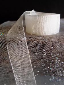 Ivory Sheer Ribbon with Monofilament Edge