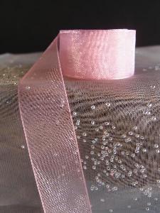 Mauve Sheer Ribbon with Monofilament Edge