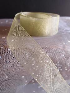 Moss Sheer Ribbon with Monofilament Edge