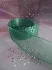 Hunter Green Sheer Ribbon with Monofilament Edge