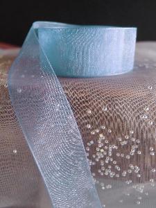 Light Blue Sheer Ribbon with Monofilament Edge