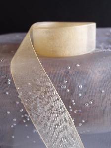 Light Gold Sheer Ribbon with Monofilament Edge