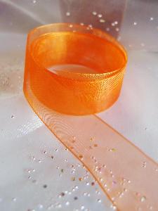 Orange Sheer Ribbon with Monofilament Edge