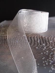 Silver Sheer Ribbon with Monofilament Edge