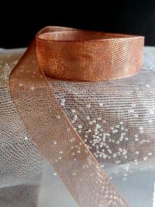 Chocolate Sheer Ribbon with Monofilament Edge