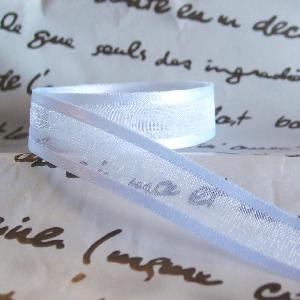 White Sheer with Satin Monofilament Edge