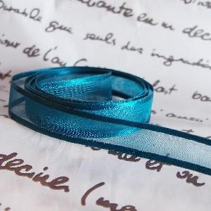 Teal with Satin Monofilament Edge - 5/8" x 100y