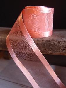 Peach Sheer with Satin Monofilament Edge - 1.5" x 100y