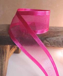 Shocking Pink Sheer with Satin Monofilament Edge