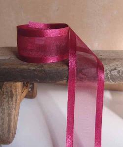 Burgundy Sheer with Satin Monofilament Edge