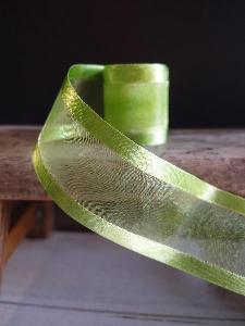 Kiwi Green with Satin Monofilament Edge - 1.5" x 100y