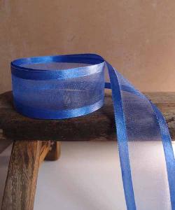 Royal Blue Sheer with Satin Monofilament Edge