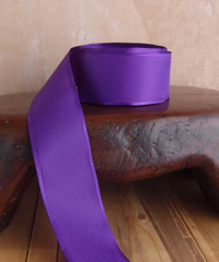 Purple Taffeta Ribbon with Wired Edge