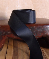 Black Taffeta Ribbon with Wired Edge