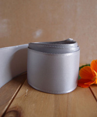 Silver Taffeta Ribbon with Wired Edge