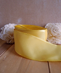 Yellow Taffeta Ribbon with Wired Edge