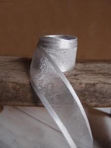 Silver Sheer Ribbon with Satin Edge