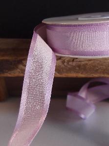 Lavender Faux Linen Ribbon with Satin Edge 7/8"  - 7/8" x 25Y