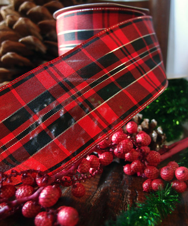 Tartan Plaid Wired Ribbon