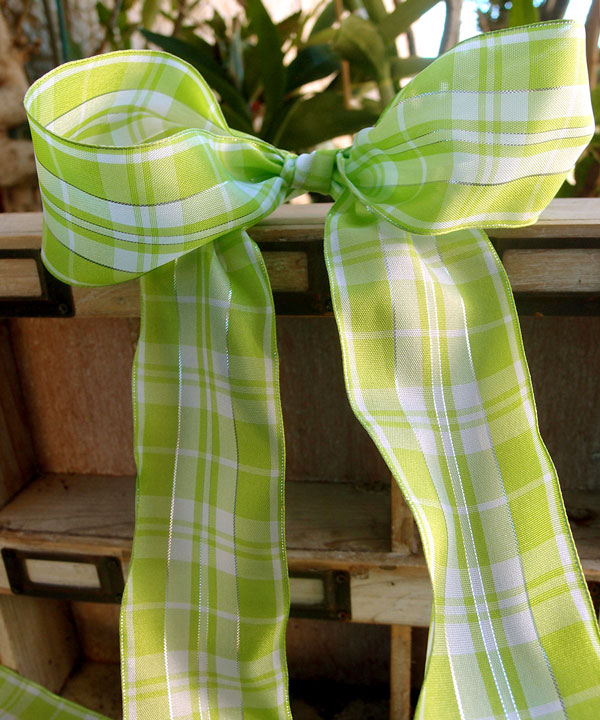 Plaid Wired Ribbon with Metallic Accents