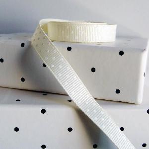 Ivory Swiss Dot Grosgrain Ribbon