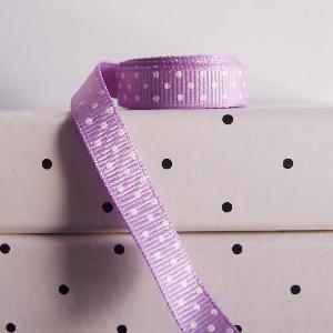 Lavender Grosgrain w/Swiss Dots