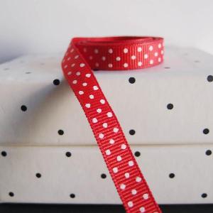 Red Grosgrain w/Swiss Dots