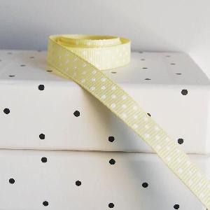 Yellow Grosgrain w/Swiss Dots