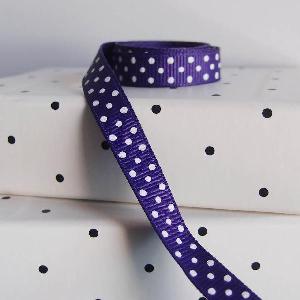 Purple Grosgrain w/Swiss Dots