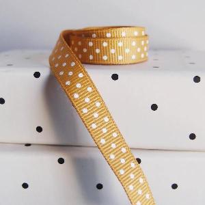 Gold Grosgrain w/Swiss Dots