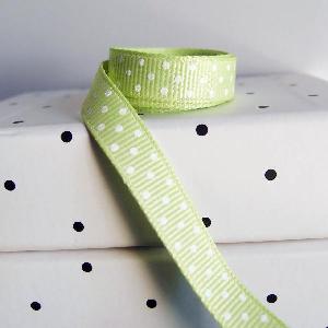 Lime Grosgrain w/Swiss Dots