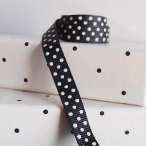 Black Grosgrain w/Swiss Dots