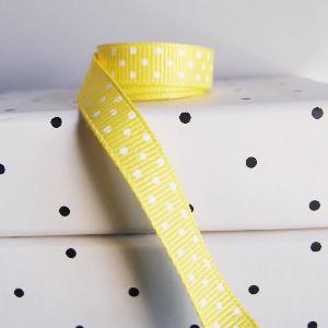 Dark Yellow Grosgrain w/Swiss Dots