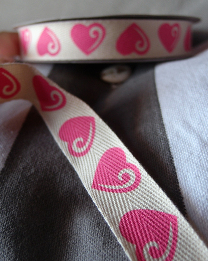 Hearts Cotton Ribbon - 3 rolls minimum