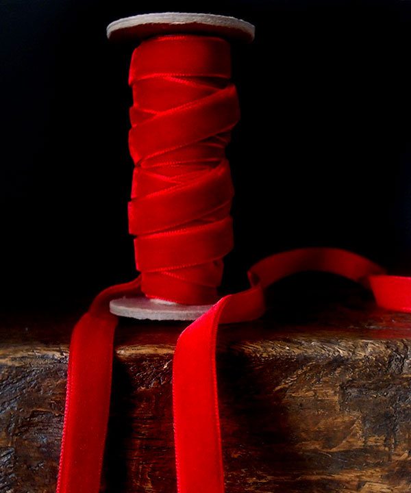 Red 3/8" Velvet Ribbon