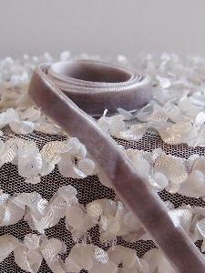 Silver 3/8" Velvet Ribbon