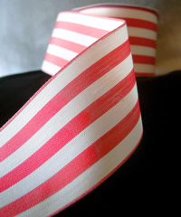 Coral Striped Ribbon