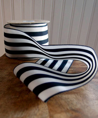 Woven Black Striped Ribbon 2 1/2"  - 2 1/2" x 10Y