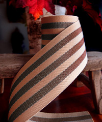 Brown Striped Faux Burlap Ribbon